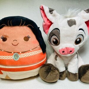 Disney Princess Moana Plush Toy Squishmallow Moana + 12” Cute Pua Plush